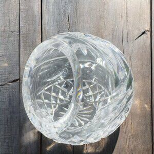 Vintage Clear Glass Crystal Orb Ashtray‎ Sphere Bowl Dish Mid Century Marked VTG